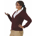 Ladies Cotton Fine Gauge V-Neck Cardigan Sweater